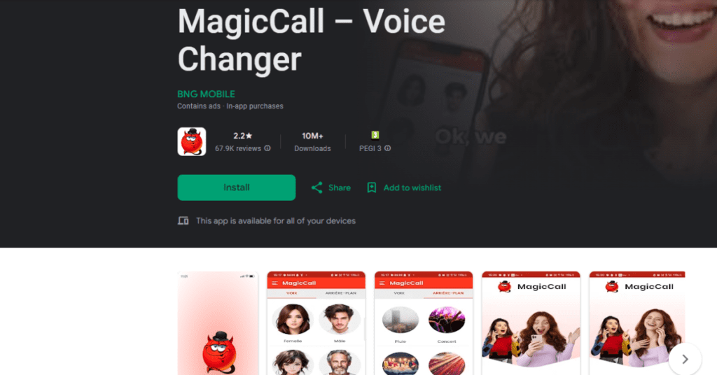 MagicCall Changeur de voix MagicCall Changeur de voix